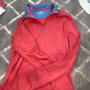 Red Vineyard Vines Collared Sweatshirt